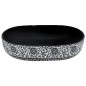 vidaXL Aufsatzwaschbecken Schwarz und Blau Oval 59x40x14 cm Keramik vidaXL Aufsatzwaschbecken Schwarz und Blau Oval 59x40x14 cm Keramik