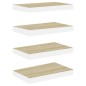vidaXL Schweberegale 4 Stk. Eichen-Optik und Weiß 40x23x3,8 cm MDF vidaXL Schweberegale 4 Stk. Eichen-Optik und Weiß 40x23x3,8 cm MDF