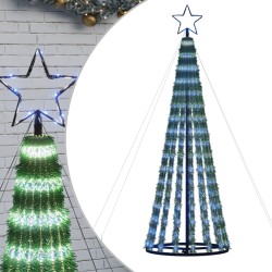 vidaXL Weihnachtsbaum Kegelform 275 LEDs Blau 180 cm