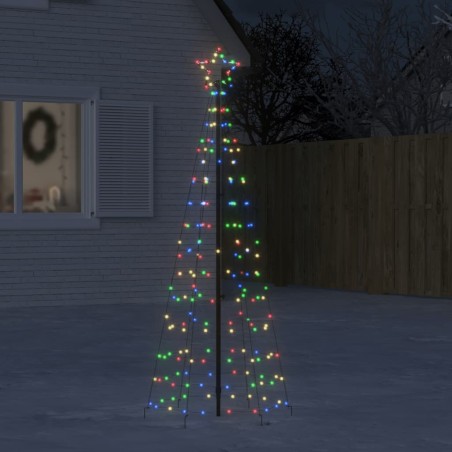 vidaXL LED-Weihnachtsbaum mit Erdspießen 220 LEDs Mehrfarbig 180 cm