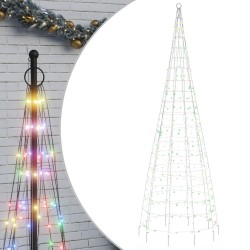 vidaXL LED-Weihnachtsbaum für Fahnenmast 550 LEDs Mehrfarbig 300 cm
