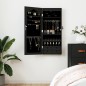 Schmuckschrank mit Spiegel Wandmontage Schwarz 37,5x10x90 cm Schmuckschrank mit Spiegel Wandmontage Schwarz 37,5x10x90 cm