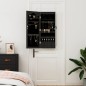 Schmuckschrank mit Spiegel Wandmontage Schwarz 37,5x10x90 cm Schmuckschrank mit Spiegel Wandmontage Schwarz 37,5x10x90 cm
