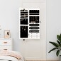 Schmuckschrank mit Spiegel Wandmontage Weiß 37,5x10x106 cm Schmuckschrank mit Spiegel Wandmontage Weiß 37,5x10x106 cm
