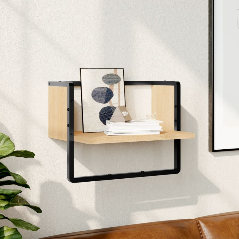 vidaXL Wandregal mit Stange Sonoma-Eiche 40x25x30 cm vidaXL Wandregal mit Stange Sonoma-Eiche 40x25x30 cm