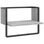 vidaXL Wandregal mit Stange Grau Sonoma 40x25x30 cm vidaXL Wandregal mit Stange Grau Sonoma 40x25x30 cm