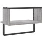 vidaXL Wandregal mit Stange Grau Sonoma 40x25x30 cm vidaXL Wandregal mit Stange Grau Sonoma 40x25x30 cm