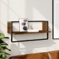 vidaXL Wandregal mit Stange Braun Eichen-Optik 65x25x30 cm vidaXL Wandregal mit Stange Braun Eichen-Optik 65x25x30 cm
