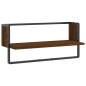 vidaXL Wandregal mit Stange Braun Eichen-Optik 65x25x30 cm vidaXL Wandregal mit Stange Braun Eichen-Optik 65x25x30 cm