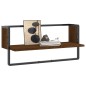 vidaXL Wandregal mit Stange Braun Eichen-Optik 65x25x30 cm vidaXL Wandregal mit Stange Braun Eichen-Optik 65x25x30 cm