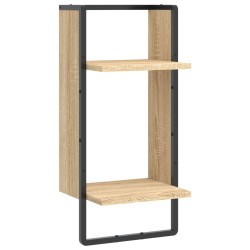 vidaXL Wandregal mit Stange Sonoma-Eiche 30x25x65 cm