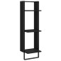 vidaXL Wandregal 3 Fächer Schwarz 30x25x100 cm Holzwerkstoff vidaXL Wandregal 3 Fächer Schwarz 30x25x100 cm Holzwerkstoff