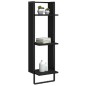 vidaXL Wandregal 3 Fächer Schwarz 30x25x100 cm Holzwerkstoff vidaXL Wandregal 3 Fächer Schwarz 30x25x100 cm Holzwerkstoff