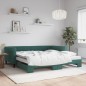 vidaXL Tagesbett Ausziehbar mit Matratzen Dunkelgrün 100x200 cm Samt vidaXL Tagesbett Ausziehbar mit Matratzen Dunkelgrün 100x200 cm Samt