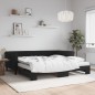 vidaXL Tagesbett Ausziehbar mit Matratzen Schwarz 100x200 cm Samt vidaXL Tagesbett Ausziehbar mit Matratzen Schwarz 100x200 cm Samt