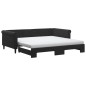 vidaXL Tagesbett Ausziehbar mit Matratzen Schwarz 100x200 cm Samt vidaXL Tagesbett Ausziehbar mit Matratzen Schwarz 100x200 cm Samt