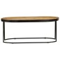 vidaXL Couchtisch Oval Raues Mango-Massivholz und Stahl 100 cm vidaXL Couchtisch Oval Raues Mango-Massivholz und Stahl 100 cm