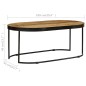 vidaXL Couchtisch Oval Raues Mango-Massivholz und Stahl 100 cm vidaXL Couchtisch Oval Raues Mango-Massivholz und Stahl 100 cm