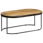 vidaXL Couchtisch Oval Raues Mango-Massivholz und Stahl 100 cm vidaXL Couchtisch Oval Raues Mango-Massivholz und Stahl 100 cm