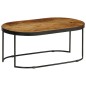 vidaXL Couchtisch Oval Raues Mango-Massivholz und Stahl 100 cm vidaXL Couchtisch Oval Raues Mango-Massivholz und Stahl 100 cm