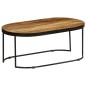 vidaXL Couchtisch Oval Raues Mango-Massivholz und Stahl 100 cm vidaXL Couchtisch Oval Raues Mango-Massivholz und Stahl 100 cm