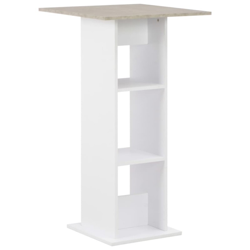 vidaXL Bartisch Weiß und Beton 60x60x110 cm vidaXL Bartisch Weiß und Beton 60x60x110 cm