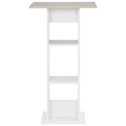 vidaXL Bartisch Weiß und Beton 60x60x110 cm