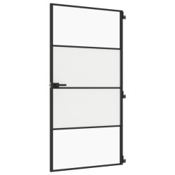 vidaXL Innentür Schlank Schwarz 102,5x201,5 cm Hartglas & Aluminium