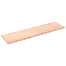 vidaXL Tischplatte 180x50x4 cm Massivholz Eiche Unbehandelt Baumkante