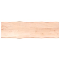 vidaXL Tischplatte 200x60x6 cm Massivholz Eiche Unbehandelt Baumkante