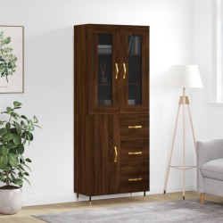 Highboard Braun Eichen-Optik 69,5x34x180 cm Holzwerkstoff