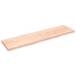 vidaXL Tischplatte 220x60x6 cm Massivholz Eiche Unbehandelt Baumkante