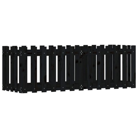 vidaXL Hochbeet Latten-Design Schwarz 150x50x50 cm Massivholz Kiefer