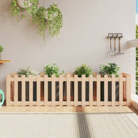 vidaXL Hochbeet Lattenzaun-Design 200x50x50 cm Massivholz Kiefer