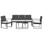 vidaXL 5-tlg. Garten-Essgruppe mit Kissen Schwarz PP-Rattan vidaXL 5-tlg. Garten-Essgruppe mit Kissen Schwarz PP-Rattan