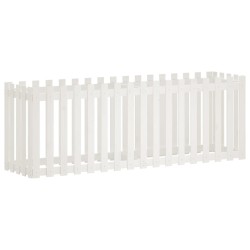 vidaXL Hochbeet Lattenzaun-Design Weiß 200x50x70 cm Massivholz Kiefer