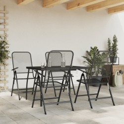 vidaXL 5-tlg. Garten-Essgruppe Anthrazit Streckgitter