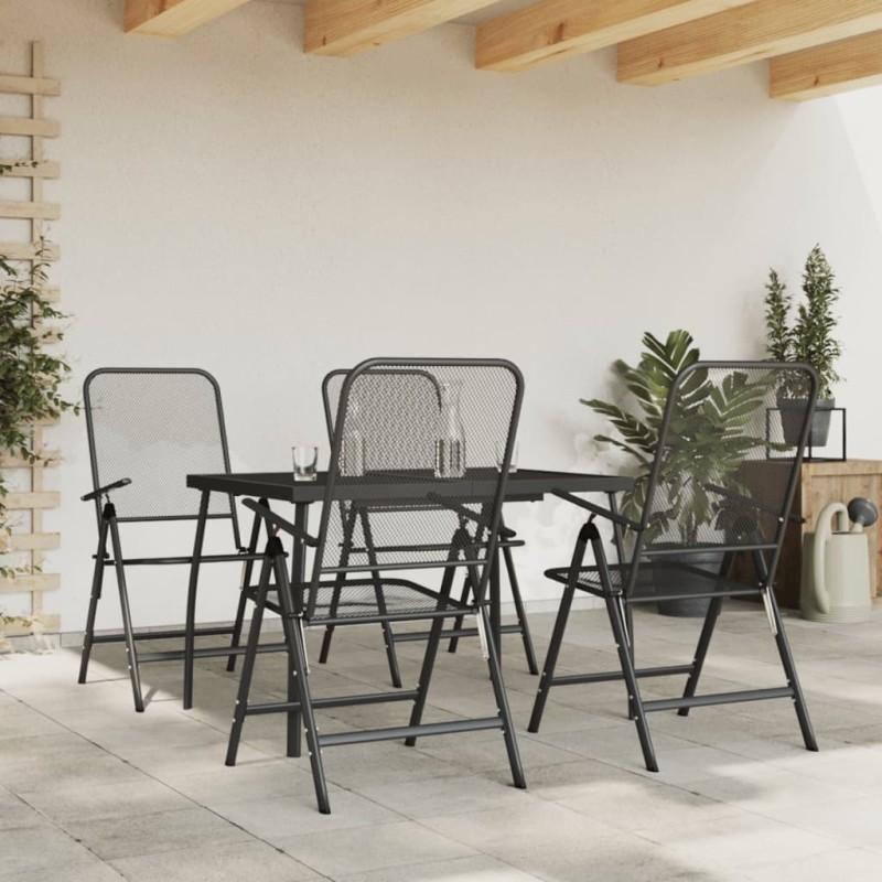 vidaXL 5-tlg. Garten-Essgruppe Anthrazit Streckgitter vidaXL 5-tlg. Garten-Essgruppe Anthrazit Streckgitter