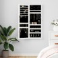Schmuckschrank mit Spiegel Wandmontage Weiß 37,5x10x106 cm Schmuckschrank mit Spiegel Wandmontage Weiß 37,5x10x106 cm