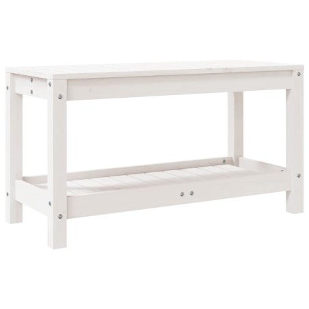 vidaXL Gartenbank Weiß 82,5x35x45 cm Massivholz Kiefer
