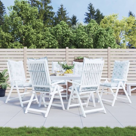 Gartenstuhlauflagen für Hochlehner 6Stk. Blattmuster 120x50x7cm