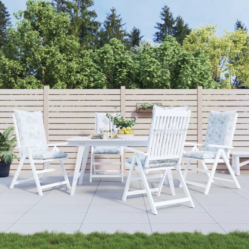 Gartenstuhlauflagen für Hochlehner 4Stk. Blattmuster 120x50x7cm Gartenstuhlauflagen für Hochlehner 4Stk. Blattmuster 120x50x7cm
