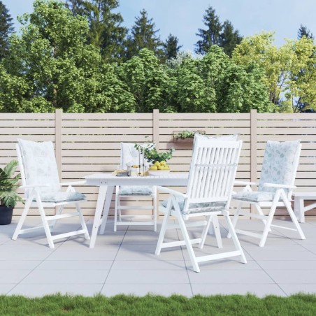 Gartenstuhlauflagen für Hochlehner 4Stk. Blattmuster 120x50x7cm