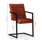 vidaXL Esszimmerstühle 4 Stk. Echtleder Braun vidaXL Esszimmerstühle 4 Stk. Echtleder Braun