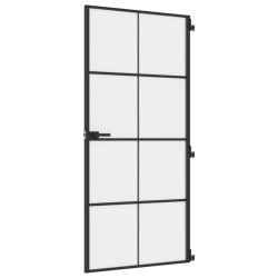 vidaXL Innentür Schlank Schwarz 93x201,5 cm Hartglas & Aluminium