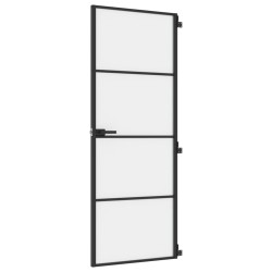 vidaXL Innentür Schlank Schwarz 76x201,5 cm Hartglas und Aluminium