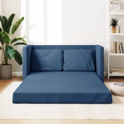 vidaXL Bodensofa mit Schlaffunktion Blau 112x174x55 cm Stoff