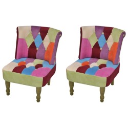 vidaXL Französischer Sessel 2 Stk. Patchwork-Design Stoff