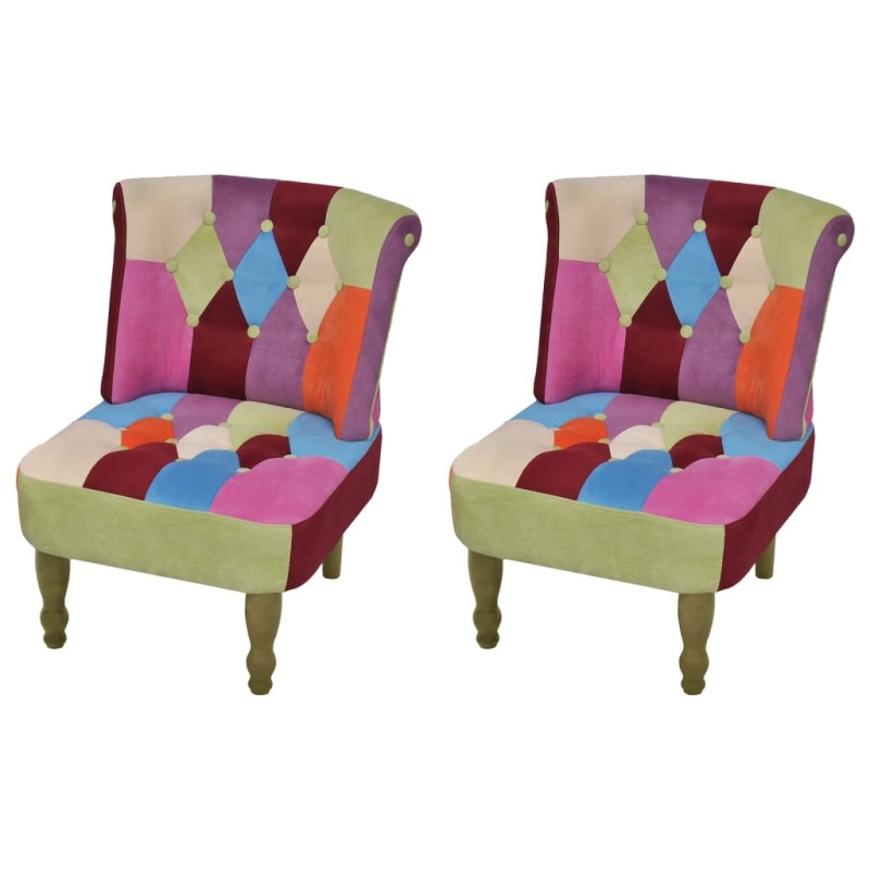 vidaXL Französischer Sessel 2 Stk. Patchwork-Design Stoff vidaXL Französischer Sessel 2 Stk. Patchwork-Design Stoff
