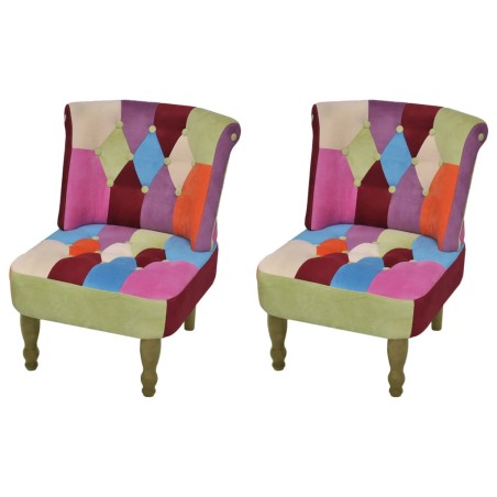 vidaXL Französischer Sessel 2 Stk. Patchwork-Design Stoff